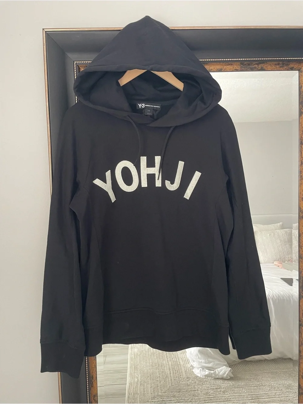 Y-3 x Adidas Yohji Letters Hoodie in black